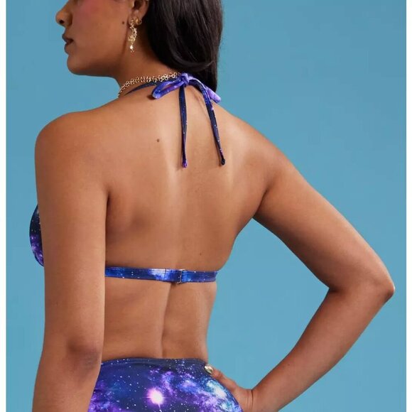 Cosmic Aura® Galaxy O-Ring Halter Swim Top, size XL - Picture 2 of 8